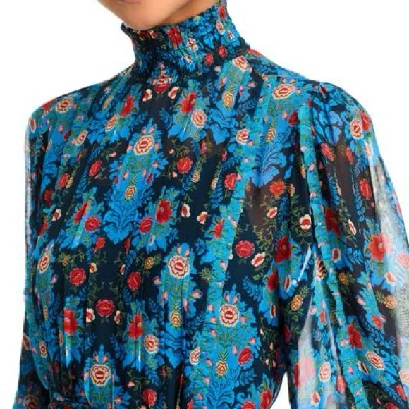 Farm Rio Arabesque Floral Pleated Dress NWT SZ M - Picture 2 of 4